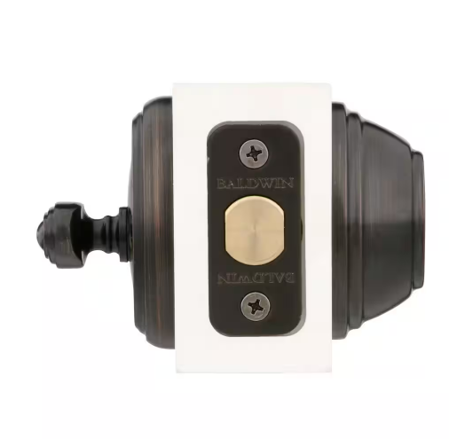 Baldwin Prestige Carnaby Venetian Bronze Exterior Entry Knob and Single Cylinder Deadbolt Combo Pack Featuring SmartKey Security