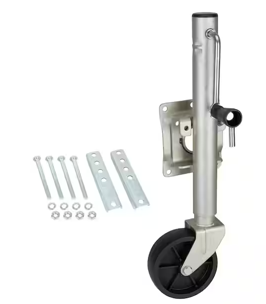 TowSmart 1,000 lbs. Capacity 10 in. Lift Side Wind Swing Down Bolt On Trailer Jack