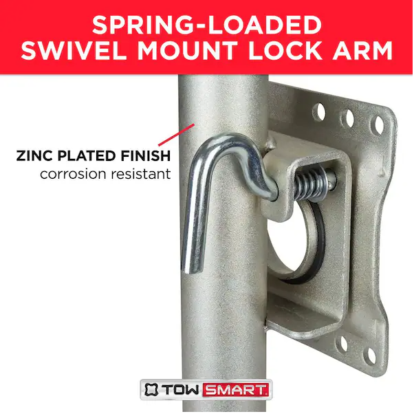 TowSmart 1,000 lbs. Capacity 10 in. Lift Side Wind Swing Down Bolt On Trailer Jack
