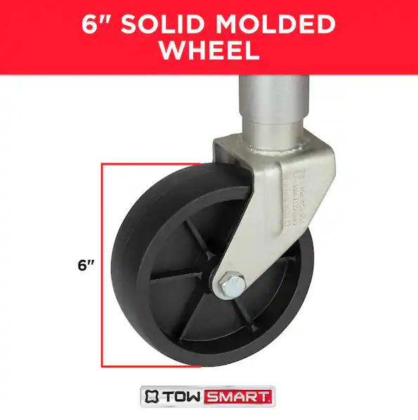 TowSmart 1,000 lbs. Capacity 10 in. Lift Side Wind Swing Down Bolt On Trailer Jack