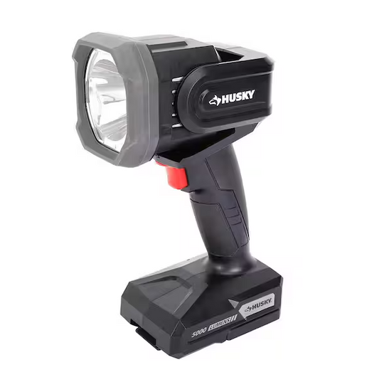 Husky 5000-Lumens Hybrid Power Swivel Rechargeable Spotlight