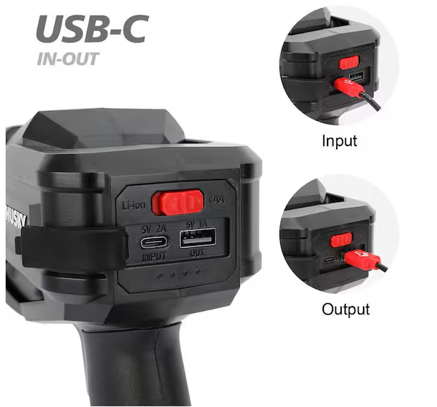Husky 5000-Lumens Hybrid Power Swivel Rechargeable Spotlight