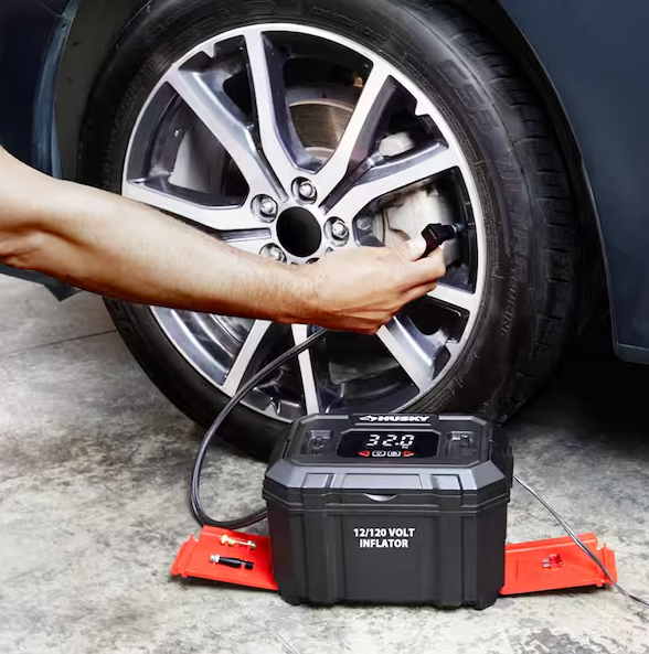 Husky 12-Volt/120-Volt Home & Auto Tire Inflator