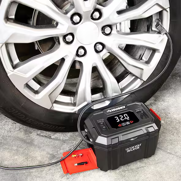 Husky 12-Volt/120-Volt Home & Auto Tire Inflator