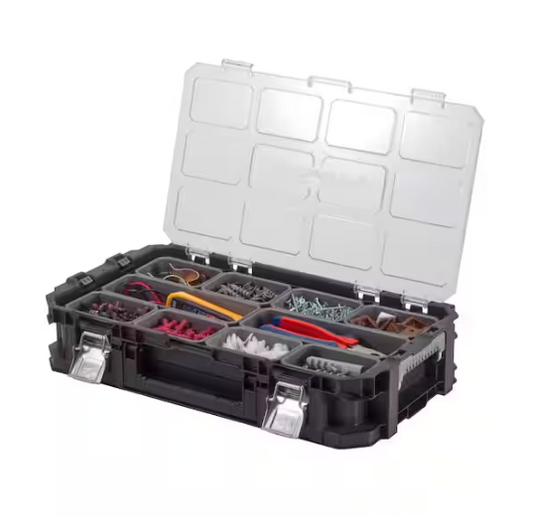 Husky Connect Stackable Portable Heavy Duty Lightweight 10-Compartment Small Tool and Parts Organizer