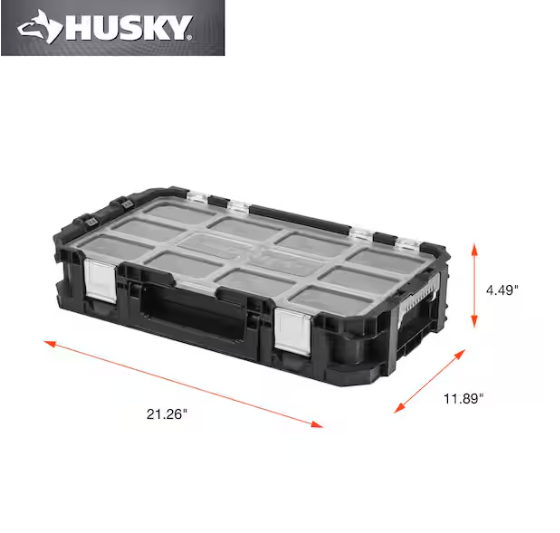Husky Connect Stackable Portable Heavy Duty Lightweight 10-Compartment Small Tool and Parts Organizer