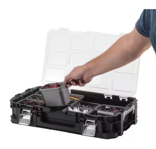 Husky Connect Stackable Portable Heavy Duty Lightweight 10-Compartment Small Tool and Parts Organizer
