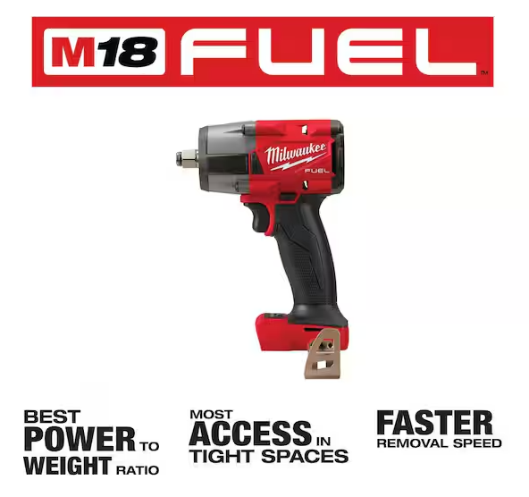 Milwaukee M18 FUEL Gen-2 18V Lithium-Ion Brushless Cordless Mid Torque 1/2 in. Impact Wrench w/Friction Ring (Tool-Only)