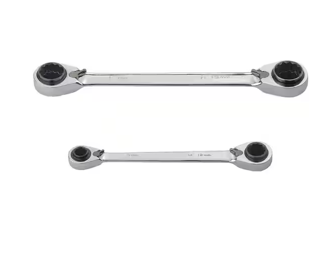 Husky Metric Quad Drive Ratcheting Wrench Set (2-Piece)
