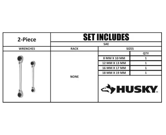 Husky Metric Quad Drive Ratcheting Wrench Set (2-Piece)