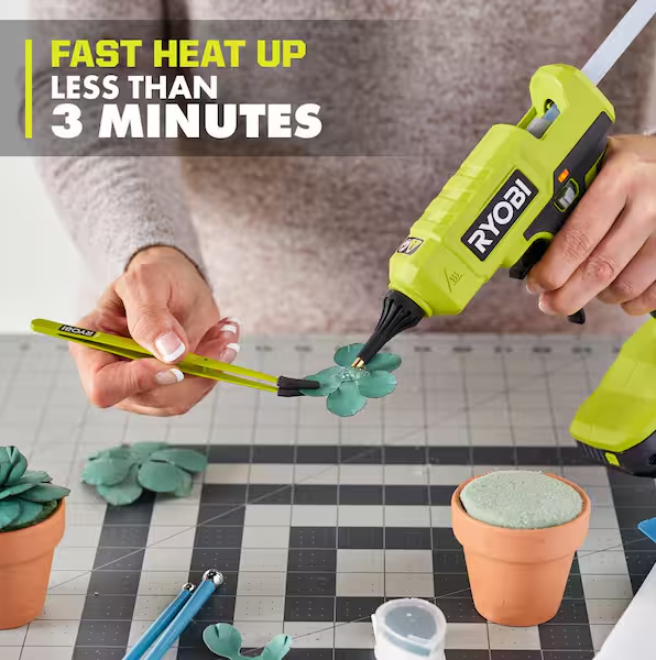 RYOBI ONE+ 18V Cordless Glue Gun (Tool Only) with (3) General Purpose Glue Sticks