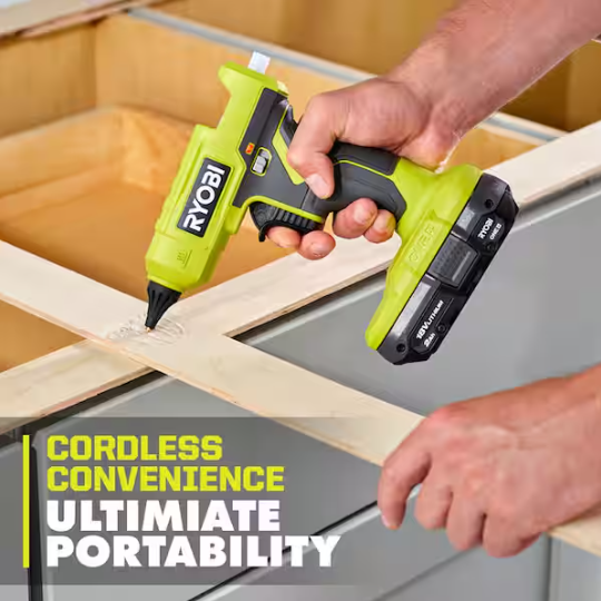 RYOBI ONE+ 18V Cordless Glue Gun (Tool Only) with (3) General Purpose Glue Sticks
