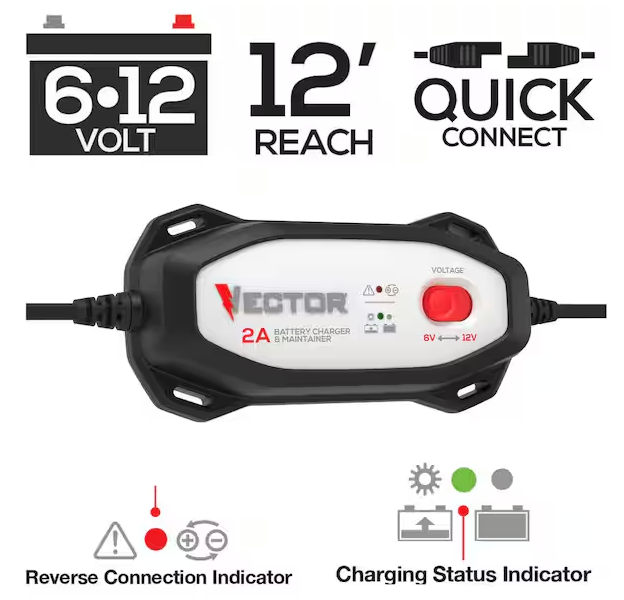 VECTOR 2 Amp Battery Charger/Maintainer