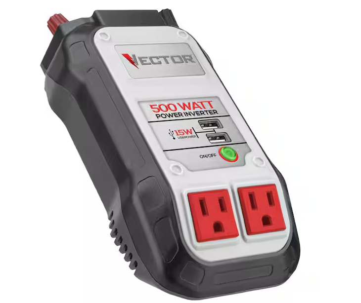 VECTOR 500 Watt Power Inverter, Dual Power Inverter, Two USB Charging Ports