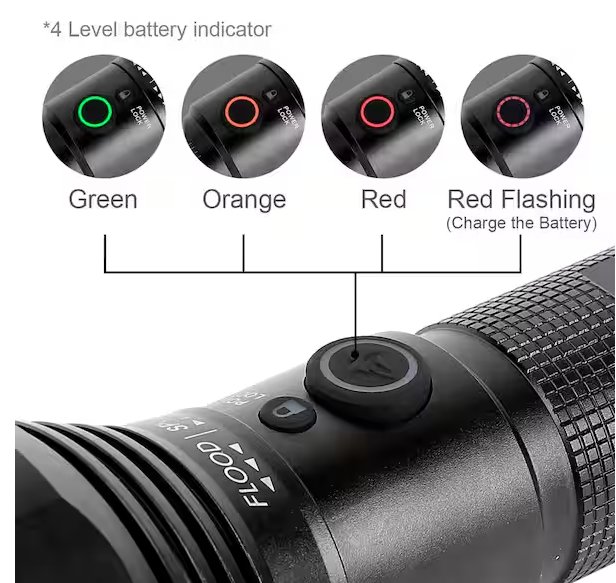 Husky 10000 Lumens Dual Power Focusing Aluminum Rechargeable Flashlight