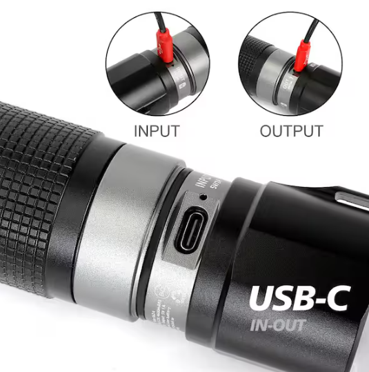 Husky 10000 Lumens Dual Power Focusing Aluminum Rechargeable Flashlight