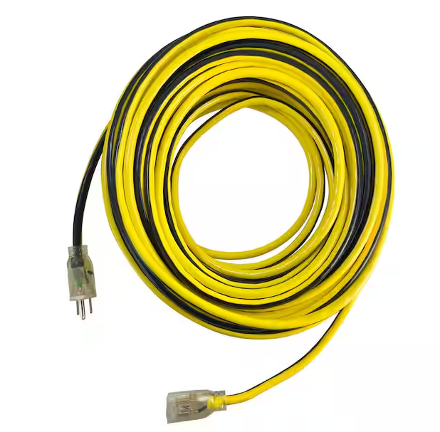 Husky VividFlex 50 ft. 12 / 3 Heavy Duty Indoor/Outdoor Extension Cord with Lighted End, Yellow