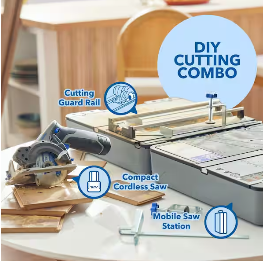 Dremel Blueprint Portable Saw Station with 12V Brushless Cordless Circular Saw and Multi-Purpose Cutting Case