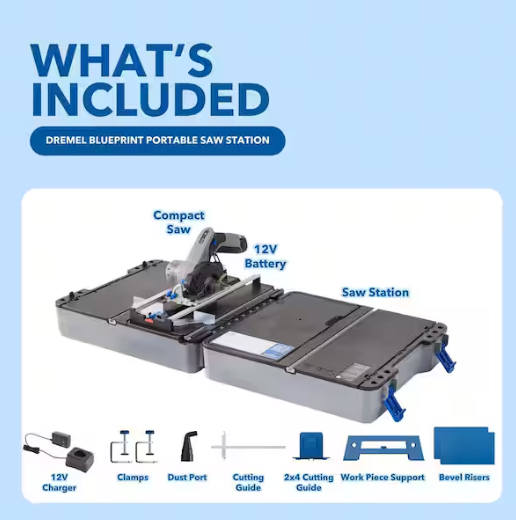 Dremel Blueprint Portable Saw Station with 12V Brushless Cordless Circular Saw and Multi-Purpose Cutting Case