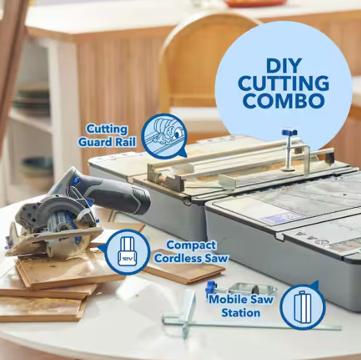Dremel Blueprint Portable Saw Station with 12V Brushless Cordless Circular Saw and Multi-Purpose Cutting Case