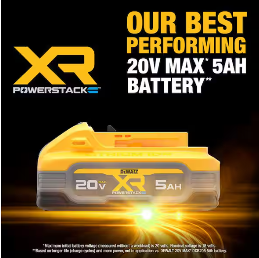 DEWALT 20V MAX XR POWERSTACK Lithium-Ion 5.0Ah Battery