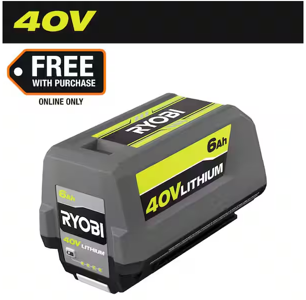 RYOBI 40V Lithium-Ion 6.0 Ah High Capacity Battery