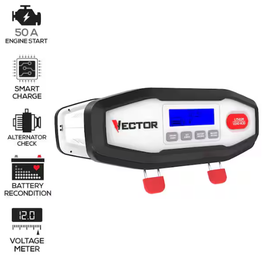 VECTOR 50-Amp Car Battery Charger/ Car Battery Maintainer