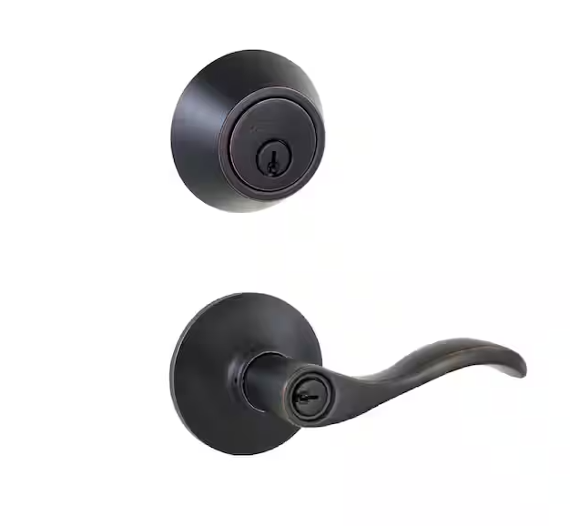 Defiant Naples Aged Bronze Combo Pack with Single Cylinder Deadbolt