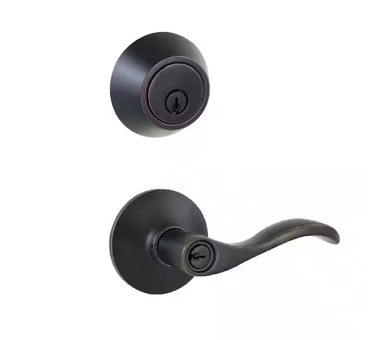Defiant Naples Aged Bronze Combo Pack with Single Cylinder Deadbolt