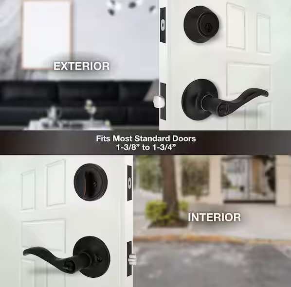 Defiant Naples Aged Bronze Combo Pack with Single Cylinder Deadbolt