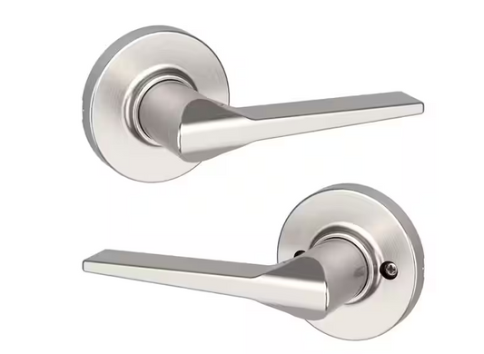 Kwikset Hollis Round Rose Satin Nickel Passage Hall/Closet Door Handle