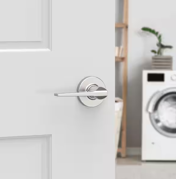 Kwikset Hollis Round Rose Satin Nickel Passage Hall/Closet Door Handle