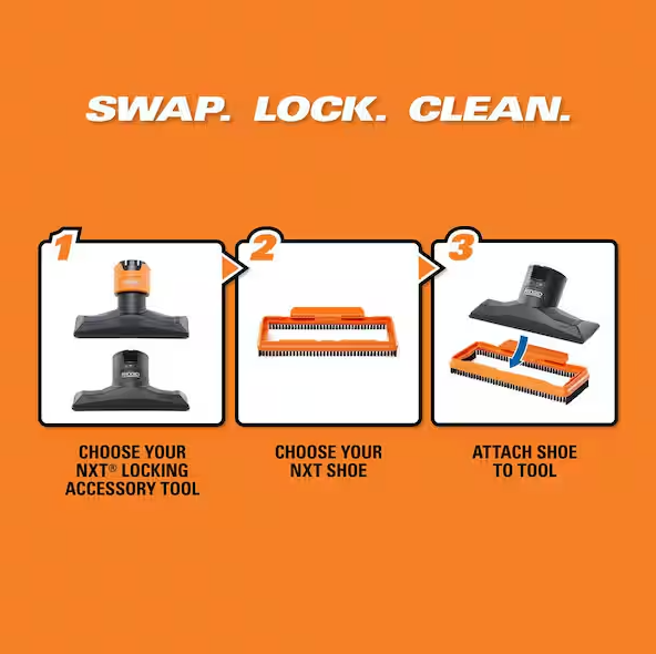 RIDGID NXT Utility Nozzle Shoe Kit with Hard, Soft, Rubber Bristle Attachments for RIDGID NXT Utility Nozzle DA1709 and MAX2509