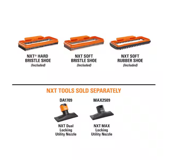 RIDGID NXT Utility Nozzle Shoe Kit with Hard, Soft, Rubber Bristle Attachments for RIDGID NXT Utility Nozzle DA1709 and MAX2509