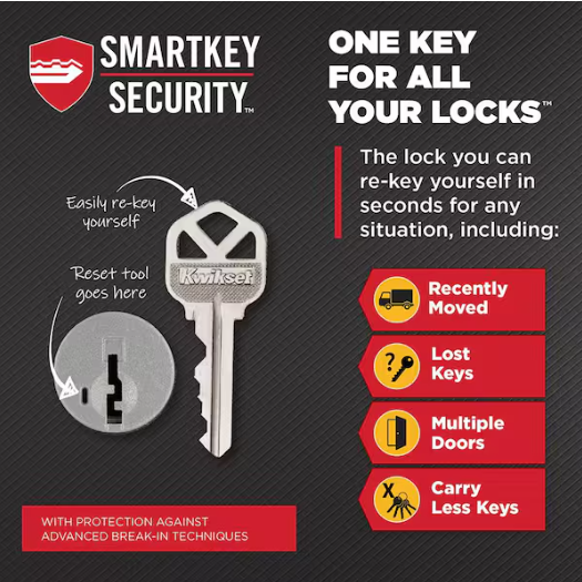 Kwikset Juno Polished Brass Entry Door Knob Featuring SmartKey Security with Microban Antimicrobial Technology