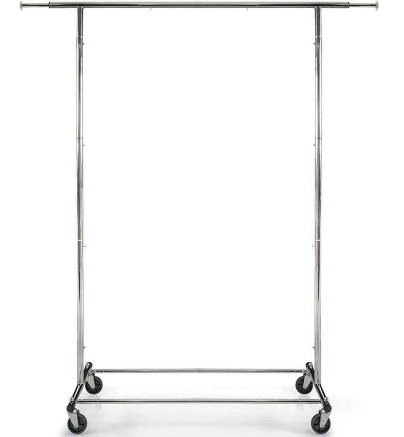 SAGLER - Chrome Metal Clothes Rack 60 in. W x 62 in. H