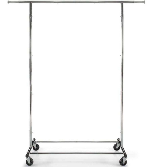 SAGLER - Chrome Metal Clothes Rack 60 in. W x 62 in. H