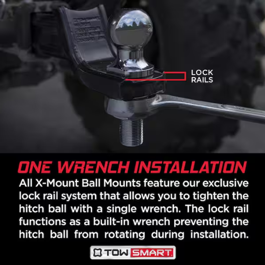 Class 3 5000 lb. "X" Mount Security Kit with 2 in. Ball, 3-1/4 in. Drop x 2 in. Rise Ball Mount