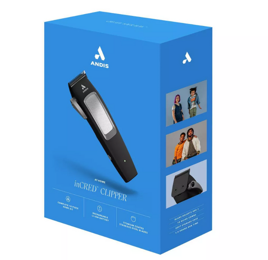 Andis inCRED Lithium Clipper: Electric, Battery Operated, 1 Speed, 18 Pieces