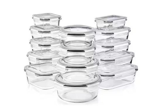 Sorbus 28-Piece Glass Food Storage Containers with Lids-Microwave, Dishwasher, and Oven Safe Meal Prep Containers