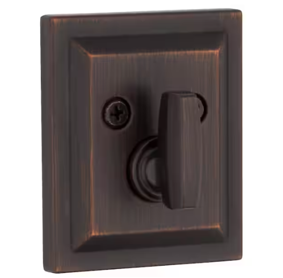 Baldwin Square Venetian Bronze Low Profile Single Cylinder Deadbolt Featuring SmartKey Security