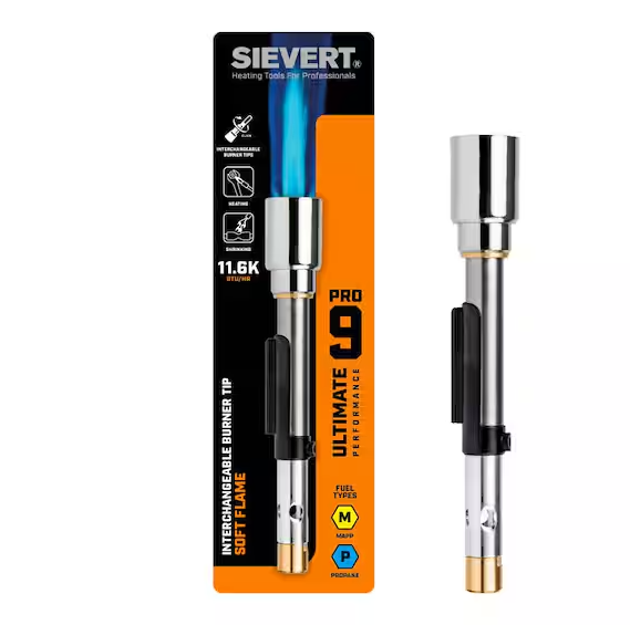 SIEVERT Pro 9 Interchangeable Soft Flame Burner Tip (Fuel Not Included)
