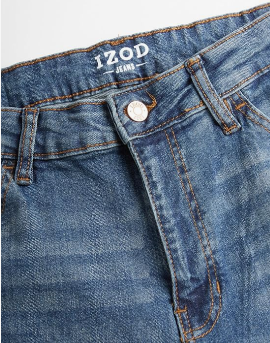 IZOD Men's Straight Leg Jeans - Comfortable Stretch Casual Pull On Denim Jeans for Men