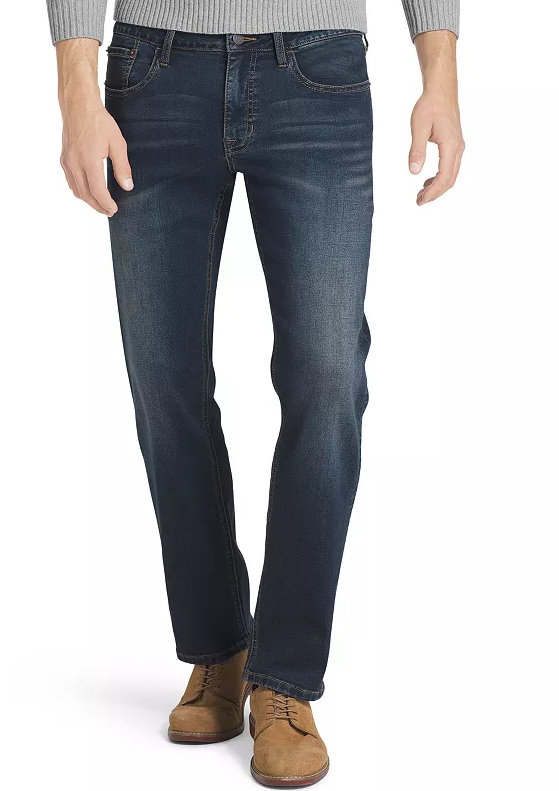 Izod ultra softflex straight fit jeans 32 x 34 soft blue