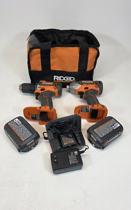 RIDGID 18V Cordless 2-Tool Combo Kit with Drill/Driver, Impact Driver, (2) 2.0 Ah Batteries, and Charger