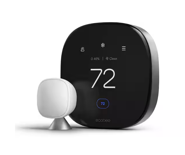 ecobee Smart Thermostat Premium with Smart Sensor and Air Quality Monitor Wifi Works with Siri, Alexa, Google Assistant