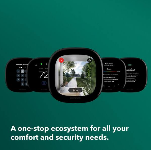 ecobee Smart Thermostat Premium with Smart Sensor and Air Quality Monitor Wifi Works with Siri, Alexa, Google Assistant