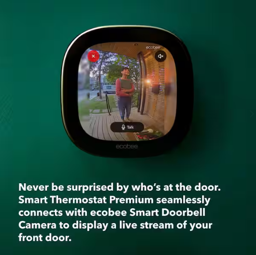 ecobee Smart Thermostat Premium with Smart Sensor and Air Quality Monitor Wifi Works with Siri, Alexa, Google Assistant