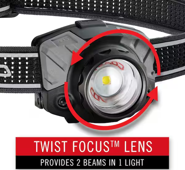 Coast FL86 840 Lumens Alkaline Dual Power LED Battery Powered Headlamp