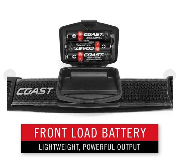 Coast FL86 840 Lumens Alkaline Dual Power LED Battery Powered Headlamp